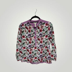 Matilda Jane MJ Women’s XS Purple Floral Long Sleeve Cute Top Blouse Shirt